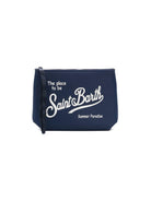 Pochette Aline MC2 Saint Barth blu con logo ricamato sul davanti ALI0053 00097L MC2 ST. BARTH KIDS 