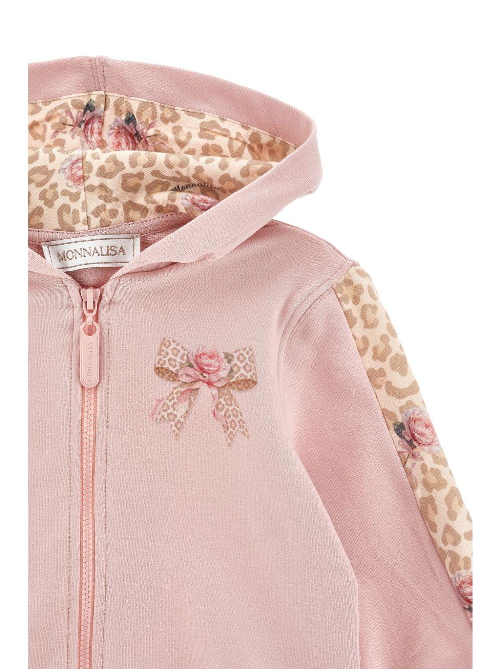 Felpa per neonata Monnalisa Kids rosa con dettagli animalier 39H801 8006 094F MONNALISA KIDS 