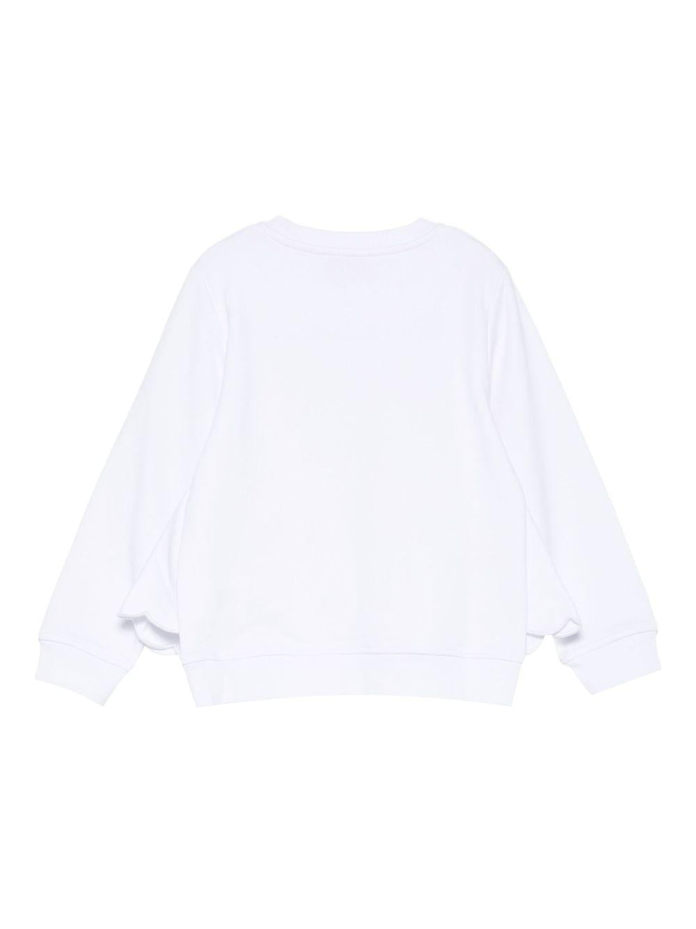 Felpa per bambina Stella McCartney Kids bianco con stampa faccina TX4C90 Z0453 100 STELLA McCARTNEY KIDS 