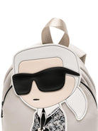 Zaino per bambini Karl Lagerfeld Kids beige con dettaglio in rilievo Z31208 211 KARL LAGERFELD KIDS 