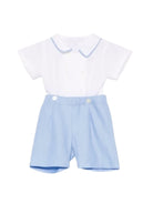 Set t-shirt e shorts per neonato Mariella Ferrari multicolore con colletto alla Peter Pan PLE5 P26 AZZURRO MARIELLA FERRARI KIDS 