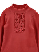 Maglione per bambina Monnalisa Kids rosso con pettorina con ruches 37H617 8212 0043 MONNALISA KIDS 