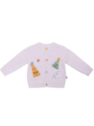 Cardigan per neonati Stella McCartney Kids bianco con ricamo cappelli da festa TY9520 Z2423 101 STELLA McCARTNEY KIDS 