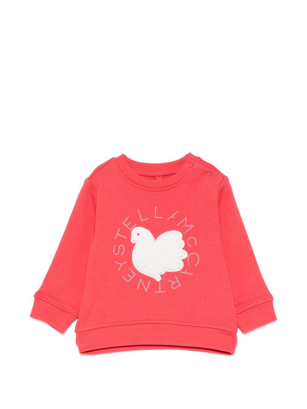 Felpa per neonati Stella McCartney Kids rossa con stampa grafica TZ4000 Z3059 411 STELLA McCARTNEY KIDS 