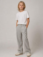 Pantaloni per bambino Balmain Kids grigi con motivo mélange BZ6H80 I0341 806OR BALMAIN KIDS 