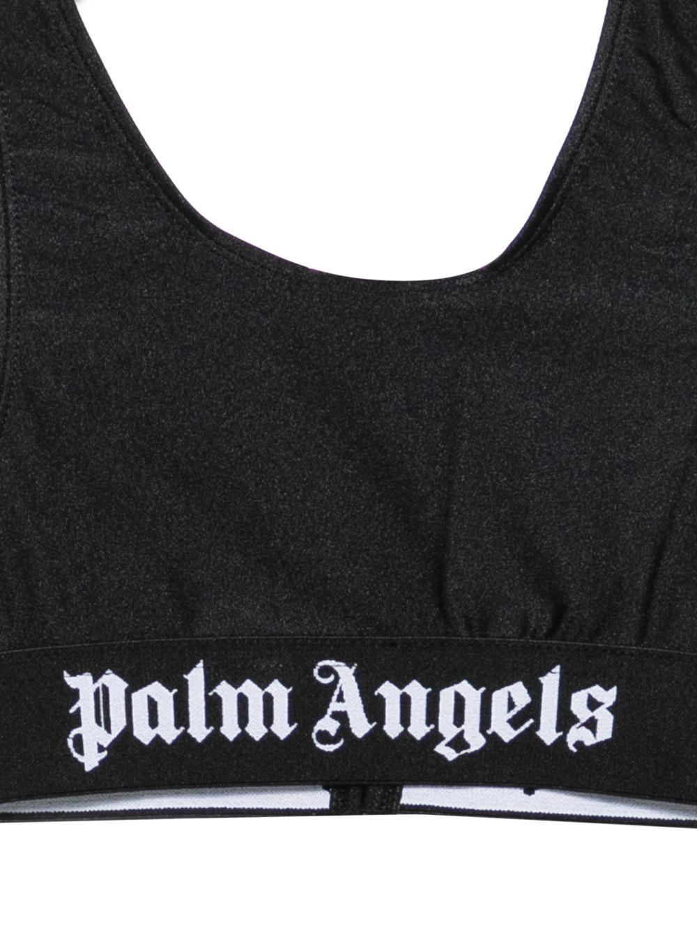 Bikini per bambina Palm Angels Kids nero con stampa logo PGFE002S26JER001 110 PALM ANGELS KIDS 