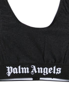 Bikini per bambina Palm Angels Kids nero con stampa logo PGFE002S26JER001 110 PALM ANGELS KIDS 
