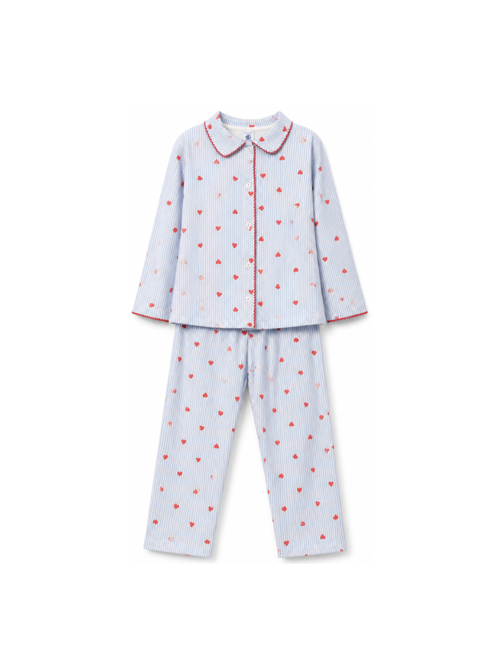 Pigiama per bambina Petit Bateau Kids azzurro con design a righe A0GAL 01 PETIT BATEAU KIDS 