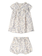 Set abito per neonata Versace Kids grigio con stampa Barocco 10179431A12840 2EO90 VERSACE KIDS 