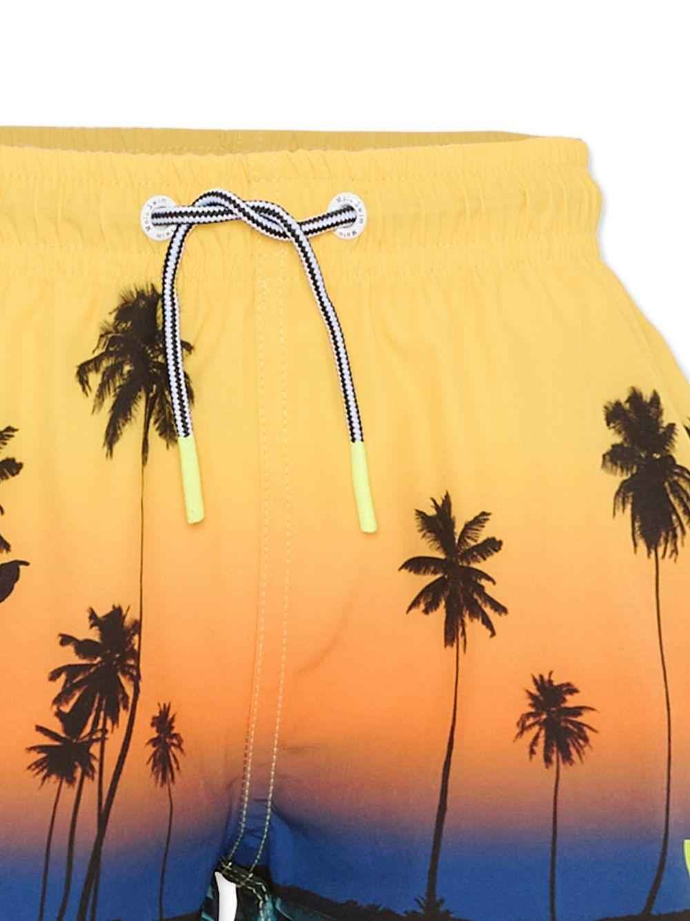 Costume da bagno per bambino Molo multicolore con stampa Palm Tree 8S26P402 5196 MOLO 