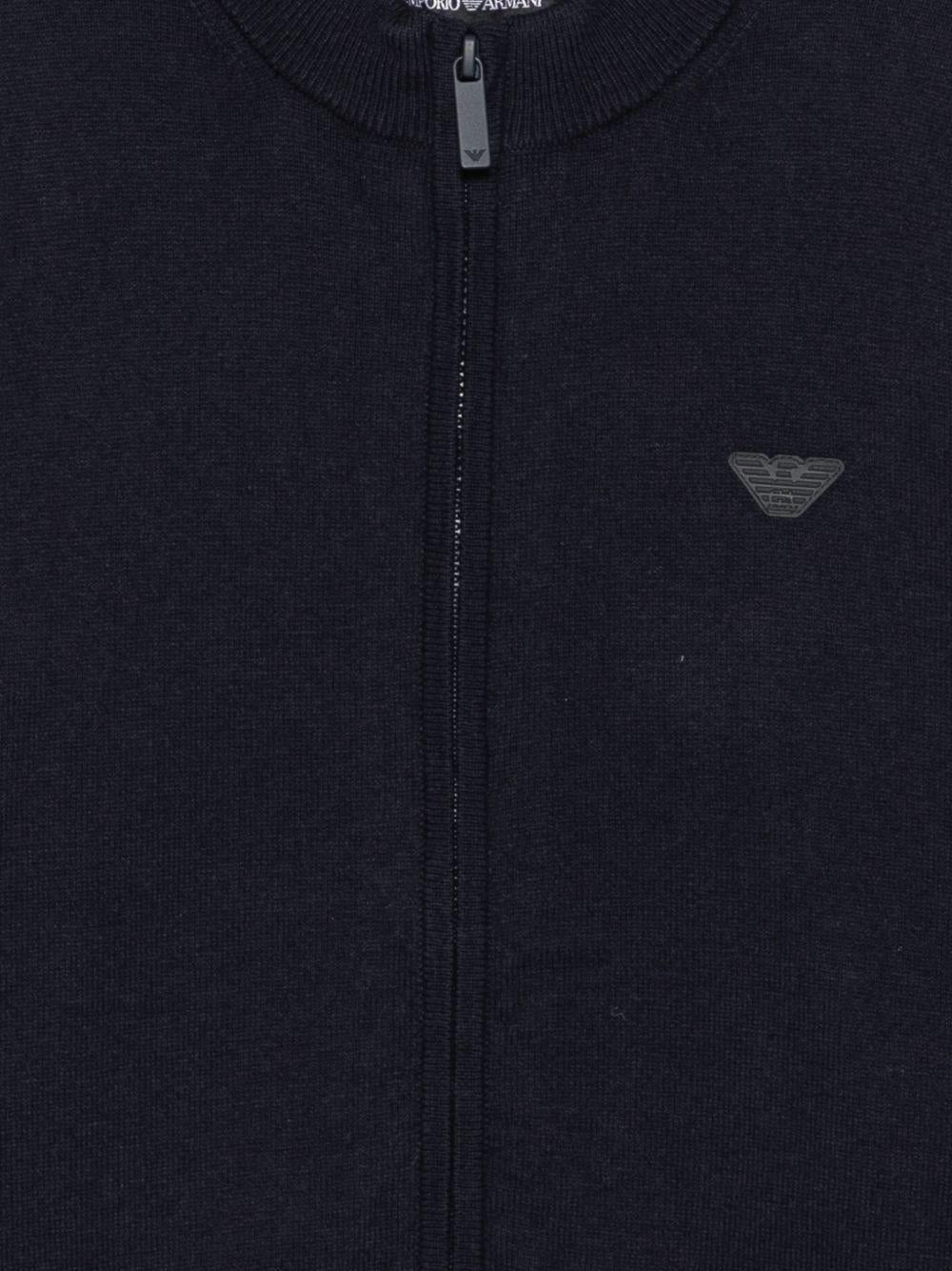 Cardigan per bambino Emporio Armani Kids blu con chiusura con zip EB000439 AF28773 UB118 EMPORIO ARMANI KIDS 