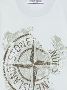 T-shirt con stampa per bambino Stone Island Junior azzurro con girocollo K1S162100010S0128 V0041 STONE ISLAND JUNIOR 