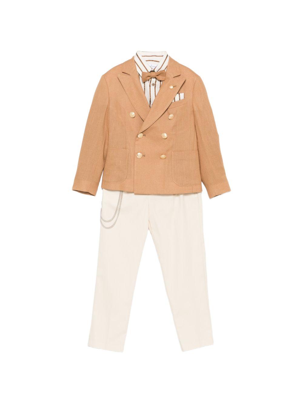 Completo per bambino Colorichiari marrone con bottoni color oro MJ508461 4917 28 COLORICHIARI KIDS 