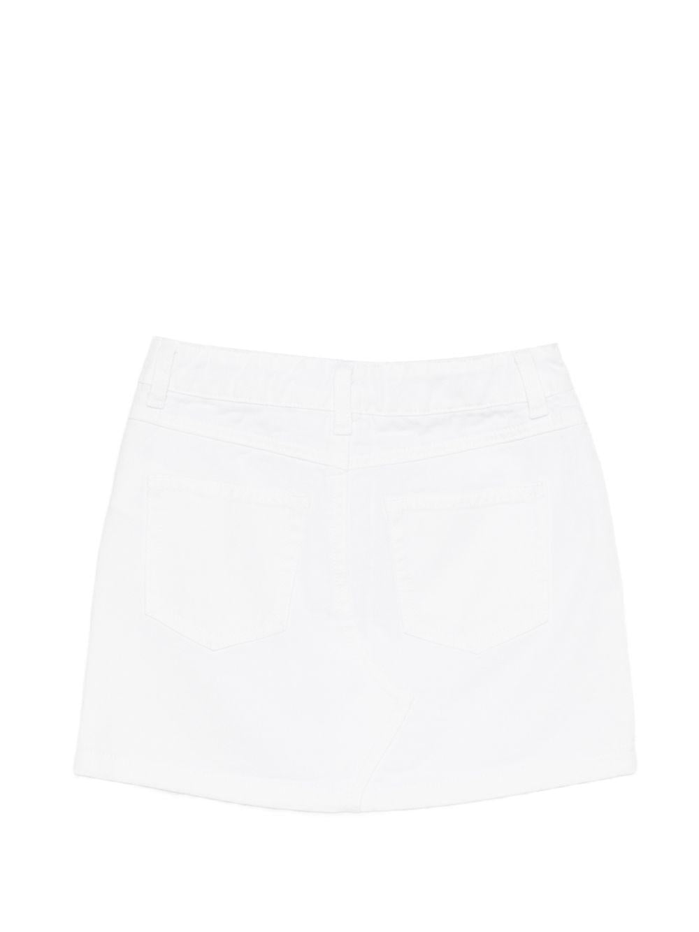 Gonna per bambina Moschino Kids bianca con logo decorato<BR/> HBJ03MLSC00 10101 MOSCHINO KIDS 