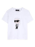 T-shirt per bambino Karl Lagerfeld Kids bianca con stampa grafica Z31096 10P KARL LAGERFELD KIDS 