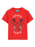 T-shirt con stampa grafica per neonato Kenzo Kids rosso con orlo dritto K60973 997 KENZO KIDS 
