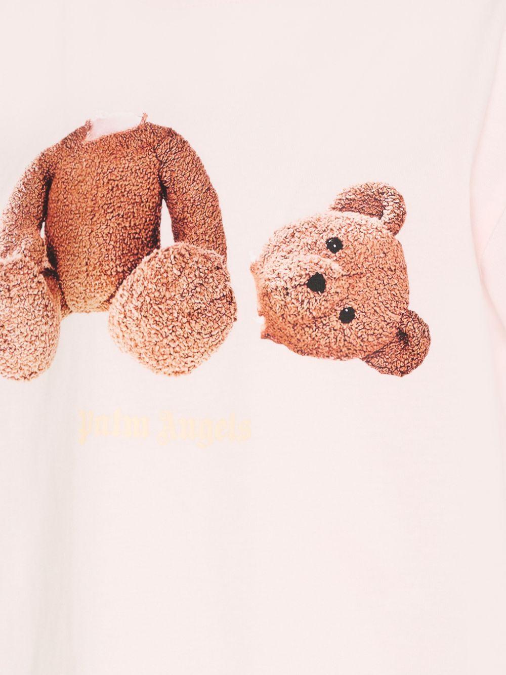 T-shirt per bambina Palm Angels Kids rosa con stampa Teddy Bear PGAA002S26JER002 042 PALM ANGELS KIDS 