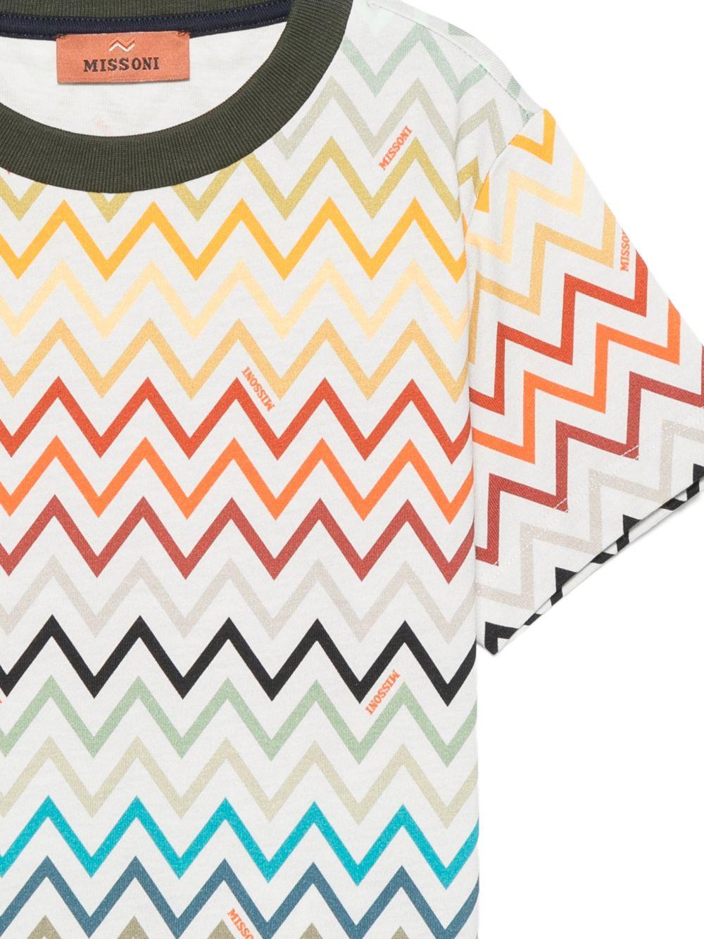 T-shirt per bambino Missoni Kids multicolore con stampa zigzag MZ8H21 Z4094 960MC MISSONI KIDS 