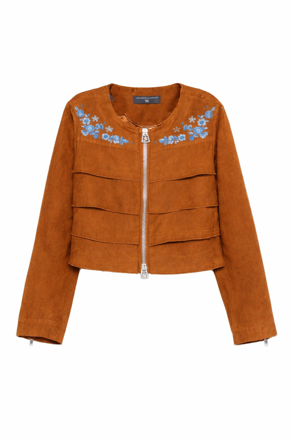 Giacca per bambina Ermanno Scervino Junior marrone con ricamo a fiori Z9G100 7731 0005 ERMANNO SCERVINO KIDS 