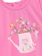 T-shirt Teddy Bear per neonato Moschino Kids rosa con girocollo MIM02BLBA10 50533 MOSCHINO KIDS 