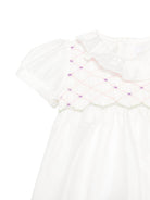 Abito per neonata Mariella Ferrari bianco con dettagli ricamati ATA1 070 MARIELLA FERRARI KIDS 