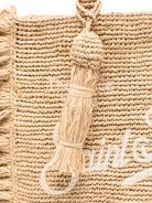 Borsa in rafia MC2 Saint Barth beige con effetto volant RAFV001 00222L MC2 ST. BARTH KIDS 