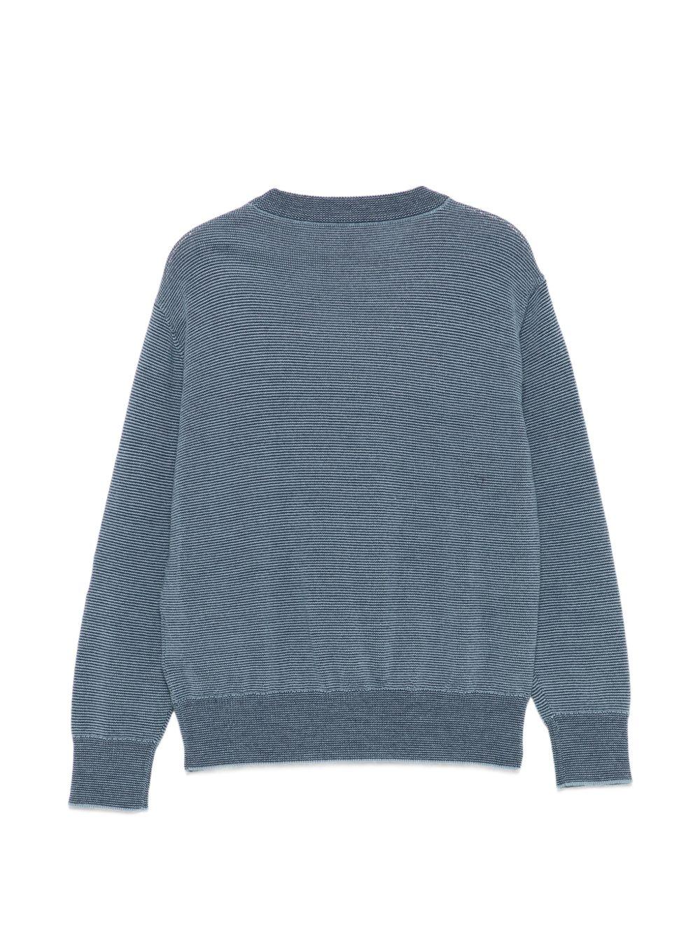 Maglione per bambino Emporio Armani Kids blu con motivo a righe orizzontali EB001581 AF27312 MB004 EMPORIO ARMANI KIDS 