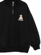 Felpa per bambino Moschino Kids nera con mezza zip HUF0A0LCA94 60100 MOSCHINO KIDS 