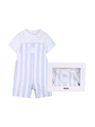 Set t-shirt e salopette per neonato Boss Kids multicolore con design a righe J53038 771 BOSS KIDS 