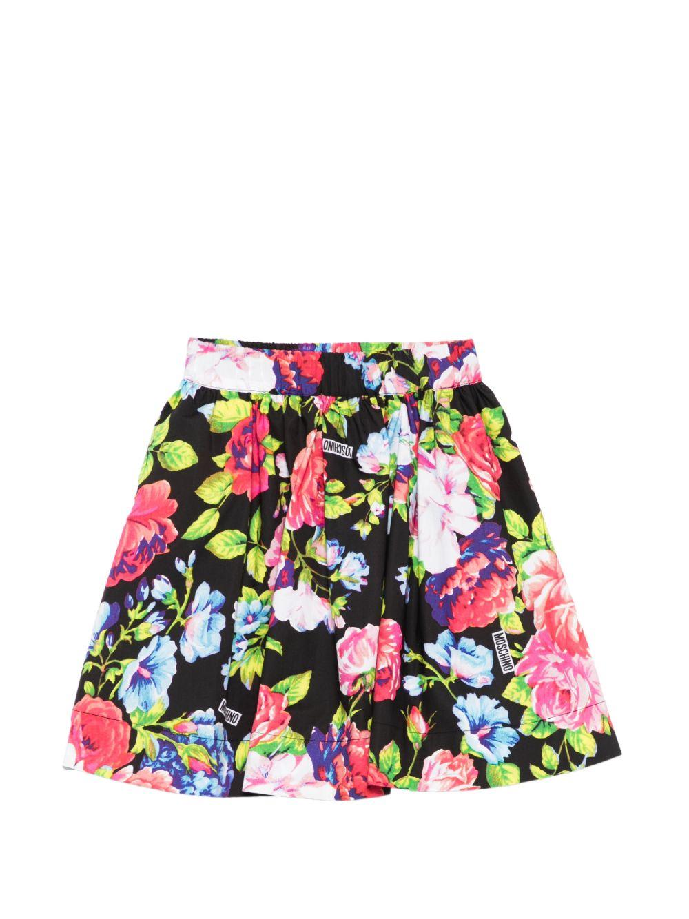 Gonna per bambina Moschino Kids multicolore con stampa floreale HDJ048LLB69 83663 MOSCHINO KIDS 