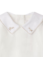 Body per neonata Bonpoint bianco con colletto Peter Pan  ricamato e cucitire beige W05OUNK00013 002 BONPOINT 