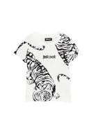 T-shirt per neonato Just Cavalli Kids bianca con stampa grafica JIP26130TS WHITE C.D. ROBERTO CAVALLI KIDS 