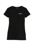Abito per bambina Balmain Kids nero con dettaglio logo sul petto BY1D81 Z3277 930BC BALMAIN KIDS 