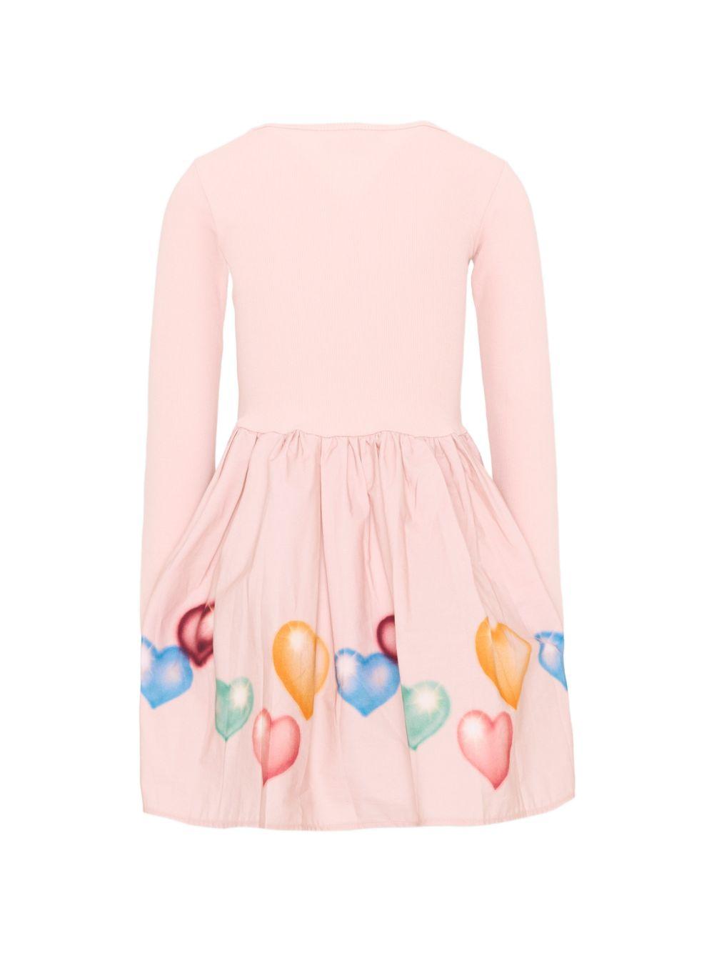 Vestito per bambina Molo Kids rosa con stampa grafica cuori 2W26E203 5745 MOLO KIDS 