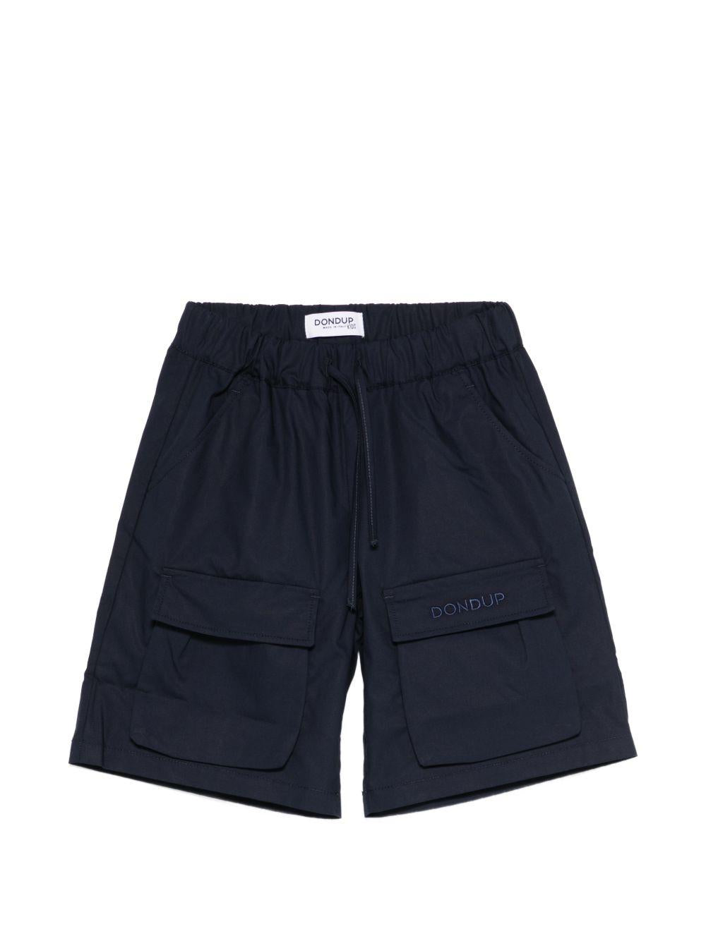 Shorts per bambino DONDUP Kids blu con logo ricamato DMBE0280CA032 4005 DONDUP KIDS 