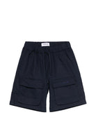 Shorts per bambino DONDUP Kids blu con logo ricamato DMBE0280CA032 4005 DONDUP KIDS 