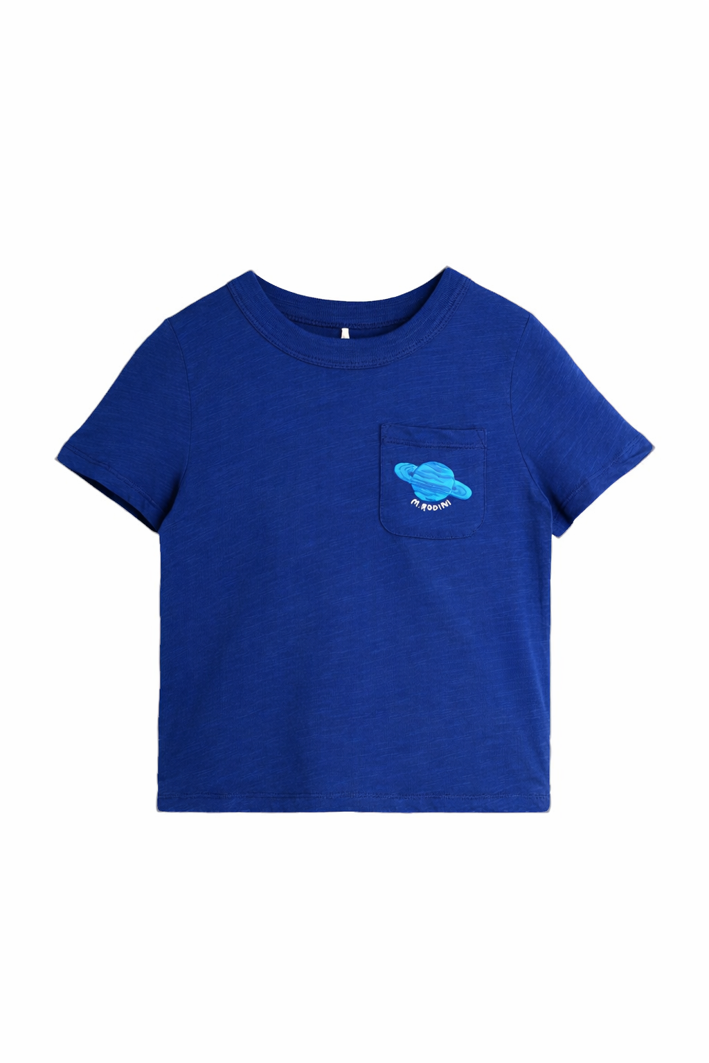 T-shirt per bambino Mini Rodini blu con ricamo pianeta 26220139 BLUE MINI RODINI KIDS 