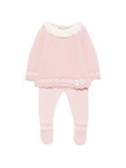 Set maglioncino e pantaloni per neonata Paz Rodriguez rosa con colletto in pizzo 103-123252 37 PaZ RODRIGUEZ 