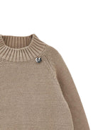 Maglione per bambina Monnalisa Kids marrone con design lavorato a maglia 17H601 8060 0003 MONNALISA KIDS 