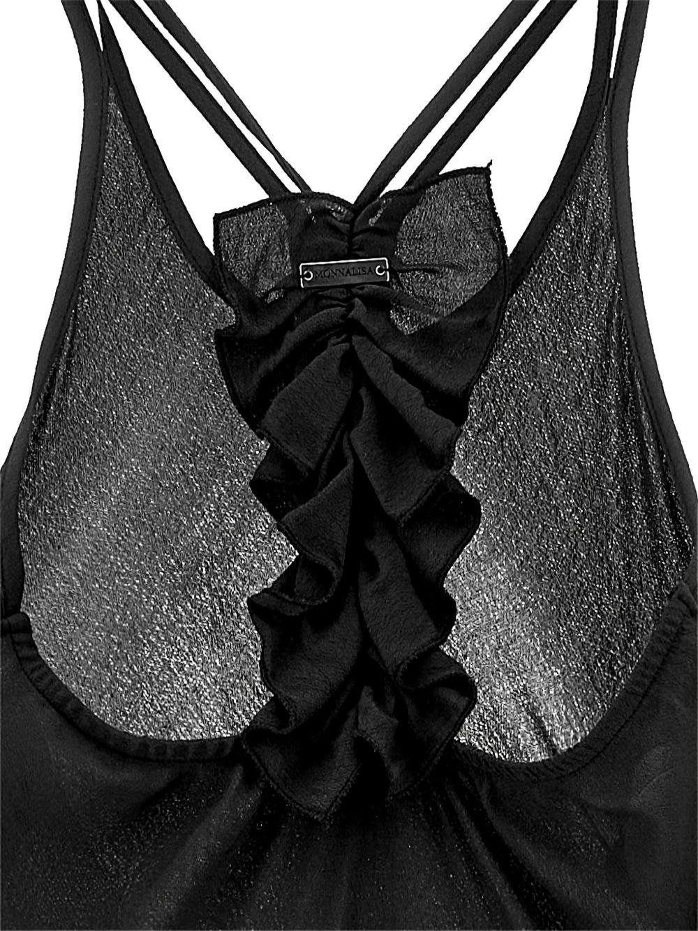 Abito per bambina Monnalisa nera con volant 41G906 7125 0050 MONNALISA KIDS 