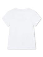 T-shirt per bambina Dkny Kids bianco con stampa con logo sul davanti D62304 10P DKNY 