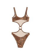 Costume da bagno da donna MC2 Saint Barth marrone con stampa leopardata LAU0004 00049L MC2 ST. BARTH 