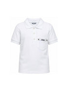 T-shirt per bambino Moschino Kids bianca con taschino HUM05LLFA08 10101 MOSCHINO KIDS 