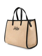 Borsa Vivian Mini MC2 Saint Barth beige con logo ricamato sul davanti VIVM001 00421L MC2 ST. BARTH KIDS 