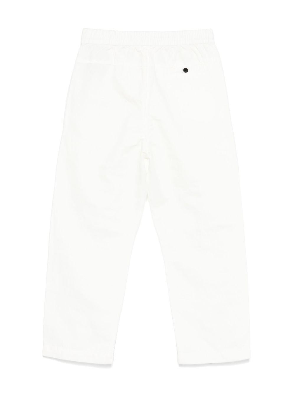 Pantaloni per bambino C.P. Company Kids bianco con applicazione CUP00MLZC01 10135 C.P.COMPANY KIDS 