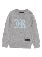 Maglione per neonato John Richmond Junior grigio con logo a intarsio RIA25009MA GREY STEEL JOHN RICHMOND JUNIOR 