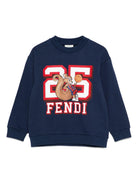 Felpa per bambino Fendi Kids blu con stampa grafica JUH101 5V0 F1I11 FENDI KIDS 