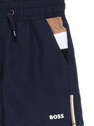 Costume da bagno per bambino Boss Kidswear blu con dettagli laterali J52898 849 BOSS KIDS 
