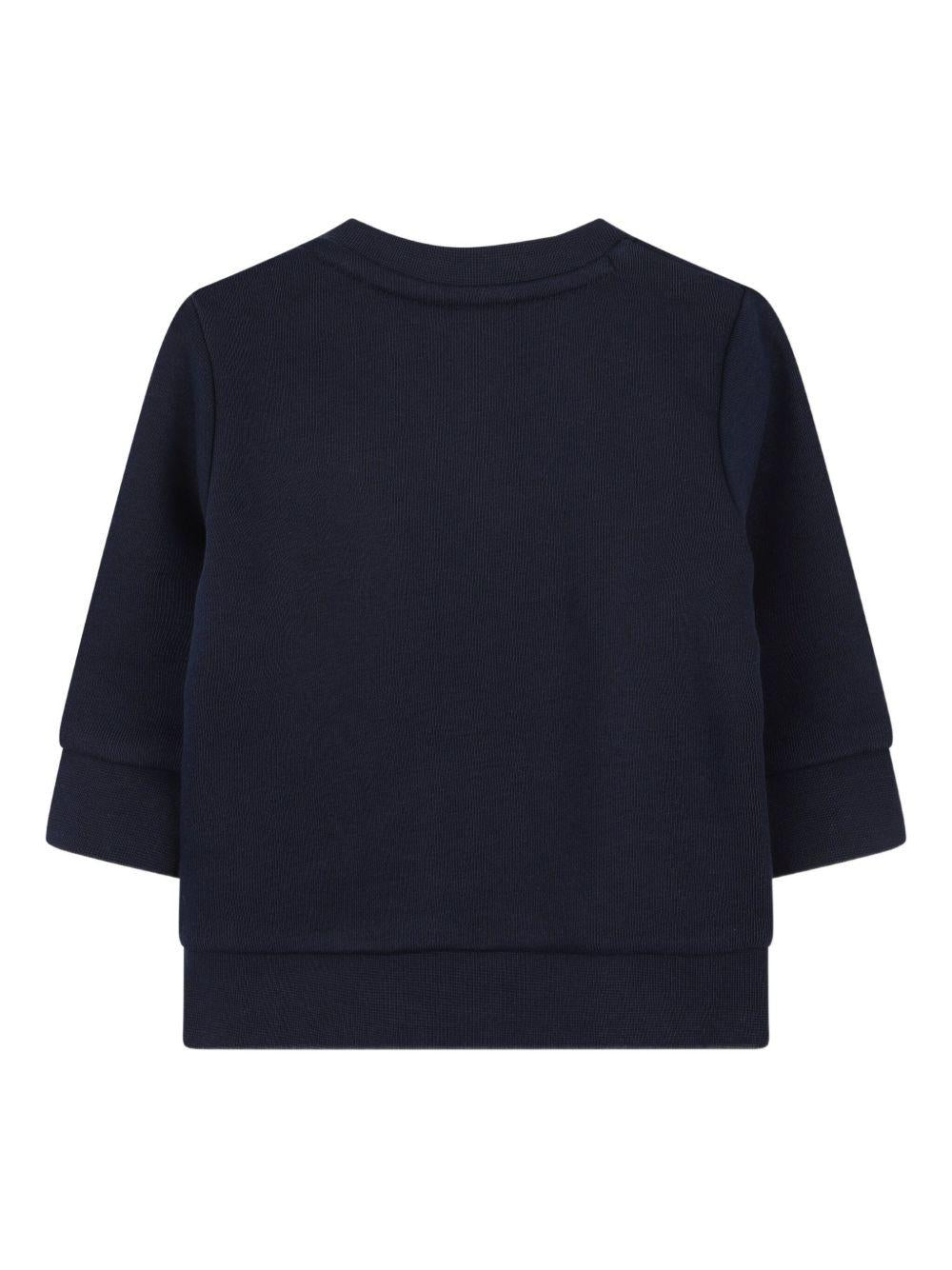 Felpa per neonato Boss Kidswear blu con applicazione logo J52457 849 BOSS KIDS 