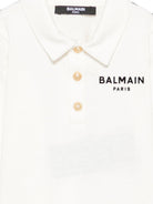 T-shirt per neonata Balmain Kids bianca con colletto stile polo BZ8330 Z3672 102NE BALMAIN KIDS 